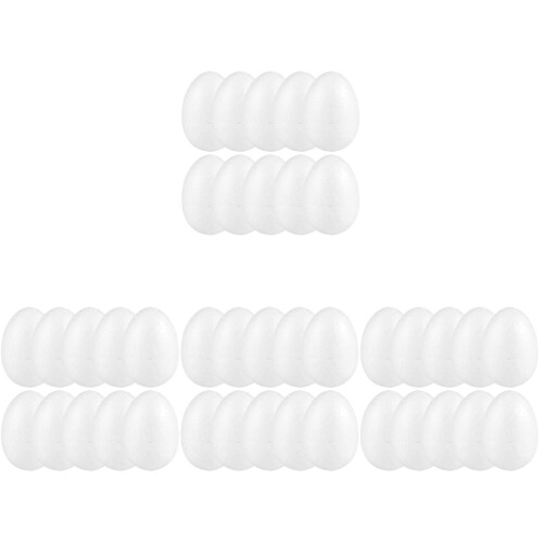 40Pcs White Foam Easter Eggs DIY Craft Decor Unpainted Egg Ornaments 2