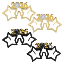 8Pcs Colorful 2026 New Year Eyeglasses Pc Material Party Supplies