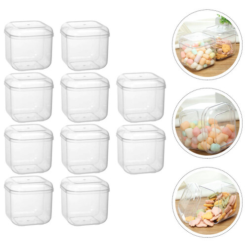 10Pièces Boîtes À Biscuits Transparentes En 1