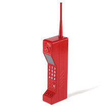 Vintage Brick Cell Phone Prop with Pager, Durable Iron Retro Mobile Phone Replica for Home Decor