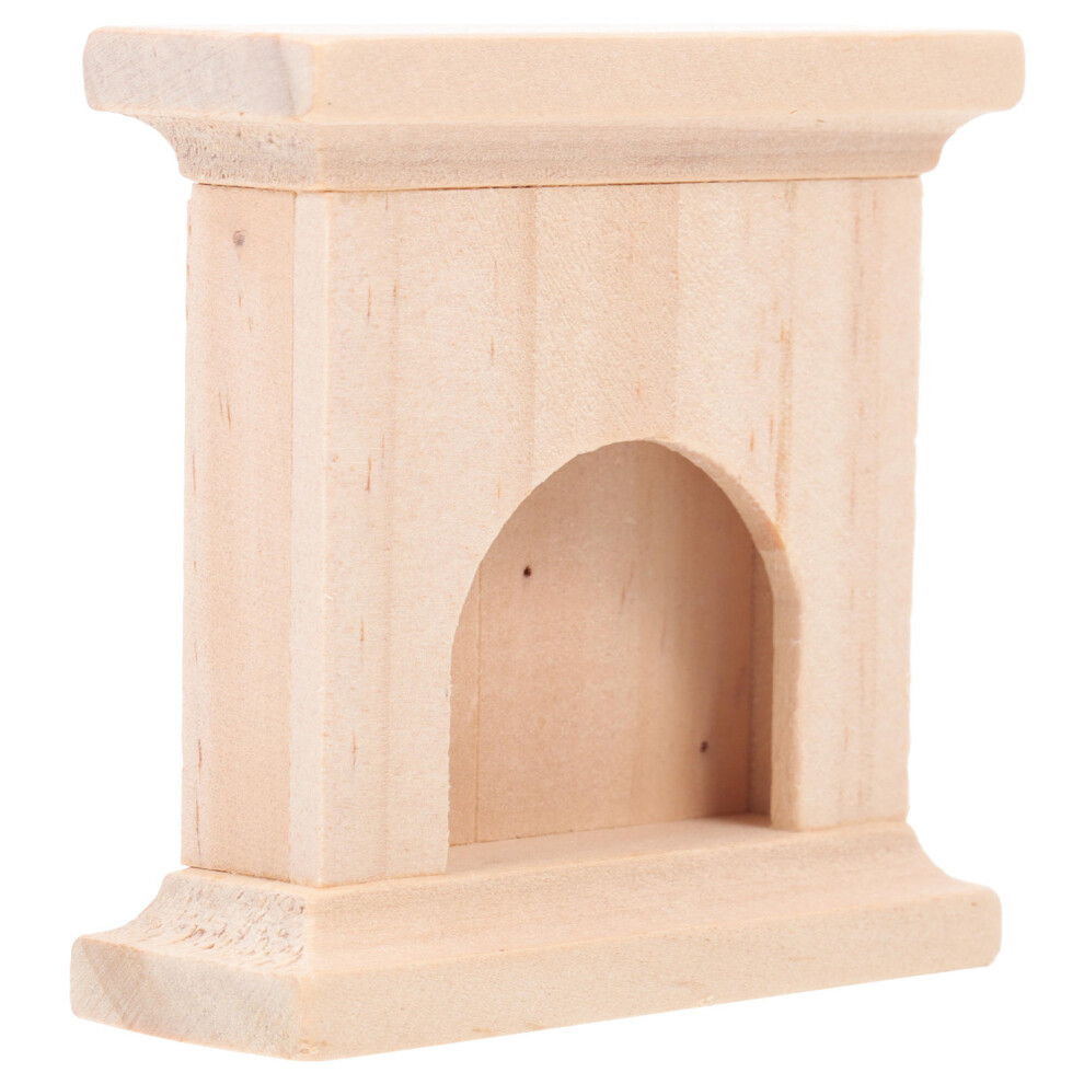 Photos - Other Toys Wooden Fireplace Model Mini House Micro Landscape Dollhouse Decor