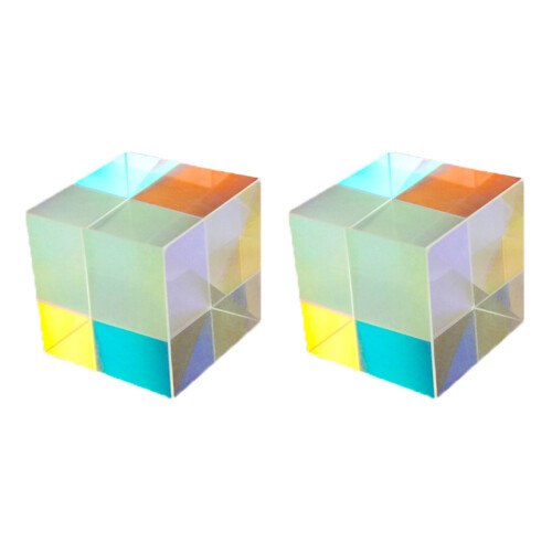 2Pièces Cube Rgb En Verre Multi Pour Science Décoration 1