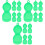 15Pcs Portable Green Plastic Scrapers Scratch Off Tools 5