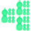 15Pcs Portable Green Plastic Scrapers Scratch Off Tools 8