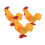 3Pcs Wind Up Chicken Toys Multi-Color ABS Steel Easter 1