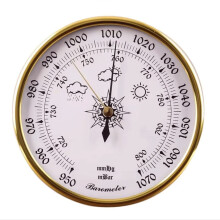 Analog Barometer Weather Station 3in1 with Thermometer Hygrometer Chrome Brass Indoor Outdoor