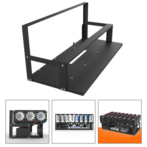 Black Open Air Computer Bracket Frame for Video Cards Storage 1