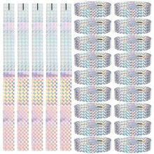 200Pcs Adjustable Silver Holographic Wristbands Waterproof Event Bands