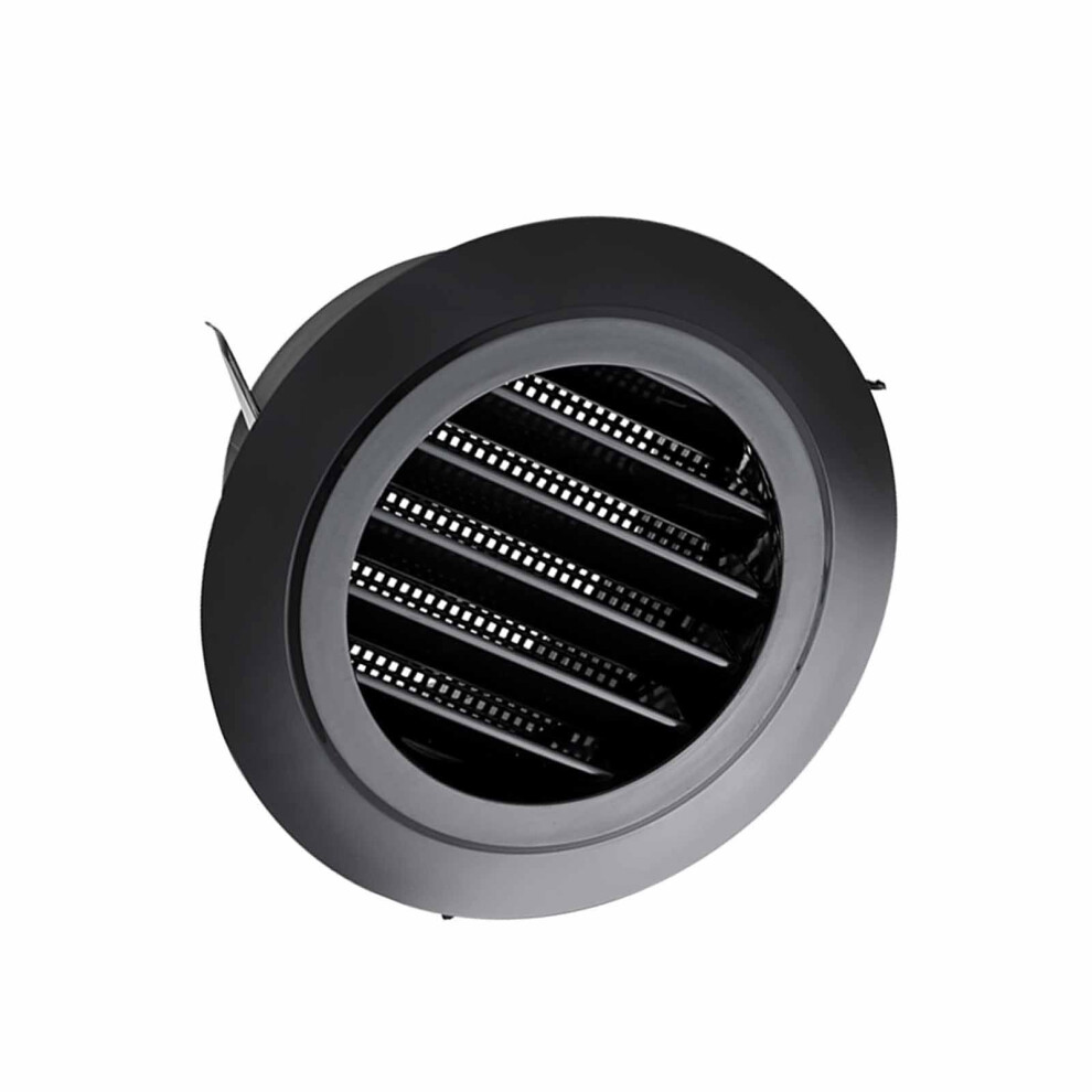 Abs Roof Ventilation Hood 100Mm Black With Slanted Louver And Mesh For Bathroom Kitchen Duct 9044945415643