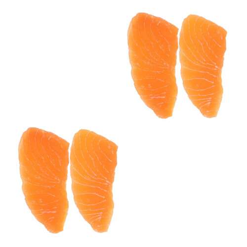4Pièces Modèles Saumon Orange Simulation Haute Qualité Décoration 1