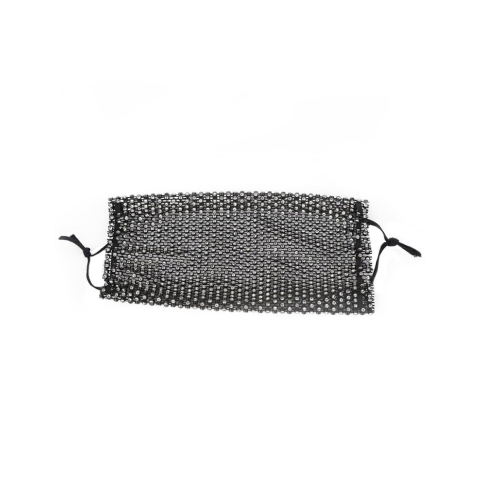 Sparkling Rhinestone Face Mask with Comfortable Elastic Fit for Cosplay Parties and Festivals
