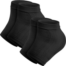 Moisturizing Heel Socks with Gel Sleeves for Cracked Heel Relief and Dry Feet Care Black