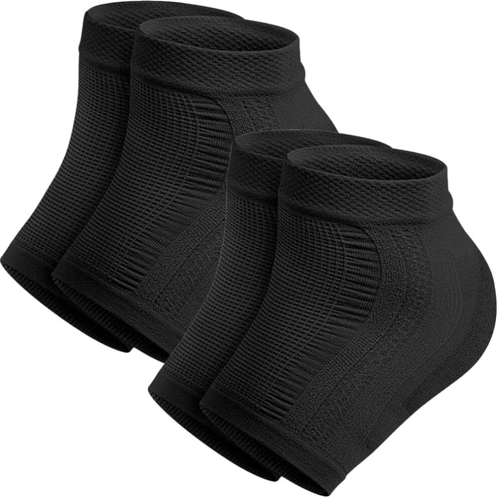 Black Moisturizing Heel Socks With Gel Sleeves For Cracked Heel Relief And Dry Feet Care
