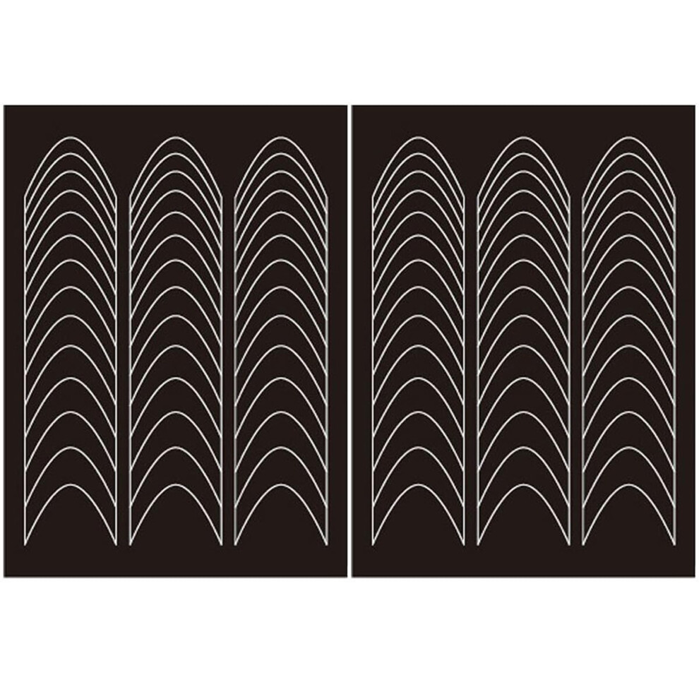Black French Manicure Nail Art Sticker Strips, 390Pcs Selfadhesive Nail Tip Guides For Easy Decoration