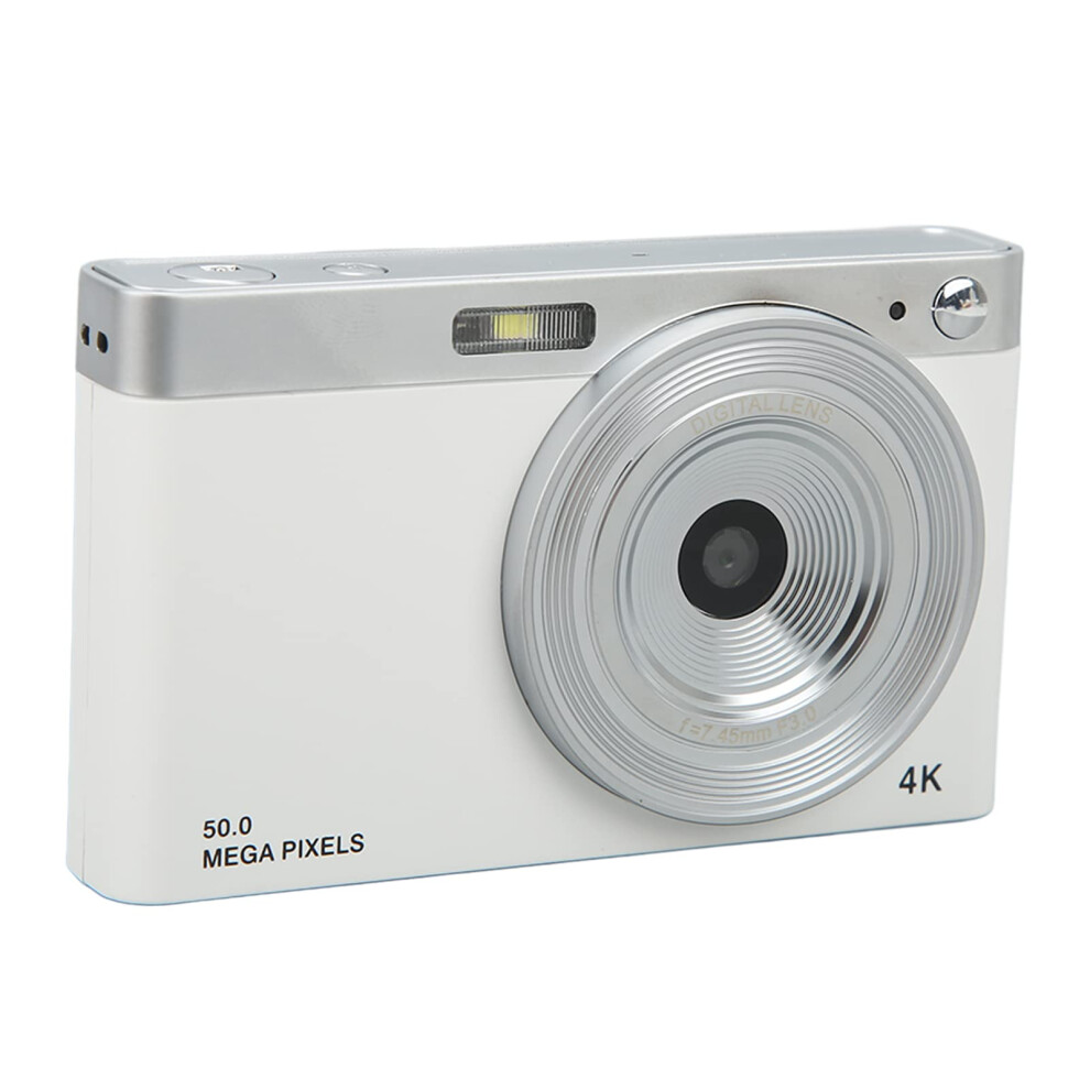 4K Digital Camera 50Mp Autofocus Antishake 16X Zoom Led 2.88In Screen For Vlogging Beginners Light/White 9174973518037