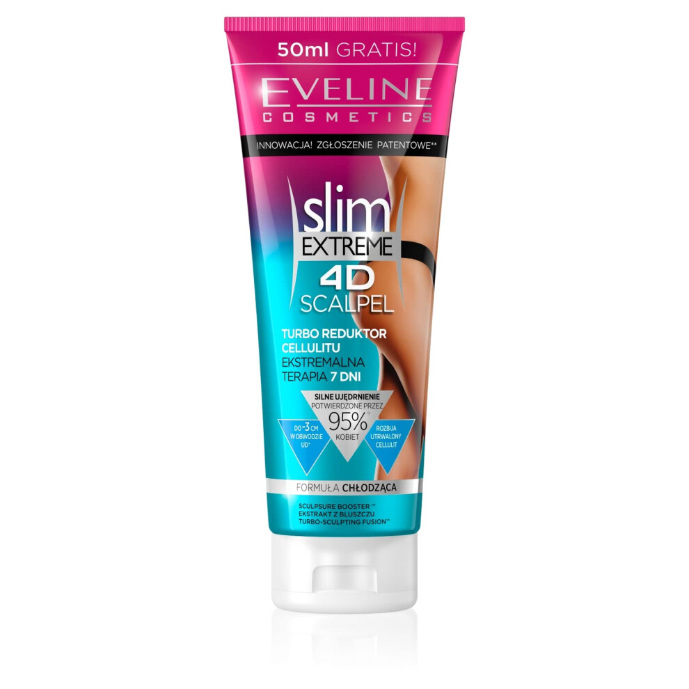 Eveline Cosmetics Slim Extreme 4D Scalpel | 250 Ml | Turbo Cellulite Reducer | Reduces Fat Layer | Extreme Therapy 7 Days