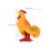 3Pcs Wind Up Chicken Toys Multi-Color ABS Steel Easter 3