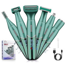 Women's Electric Shaver 6in1 Waterproof Bikini Trimmer USB Rechargeable Wet Dry Hair Removal