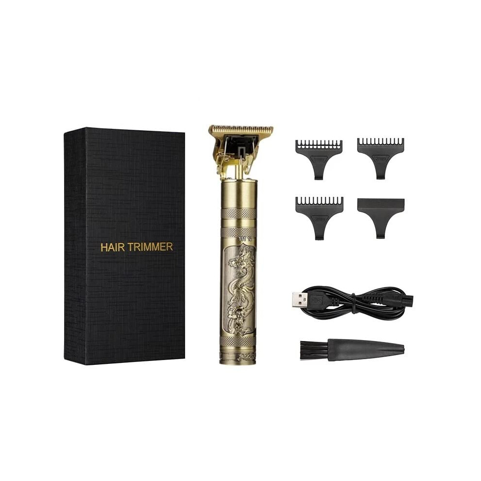 ZeroGapped Cordless Hair Clippers with TBlade, USB Rechargeable, 120min Runtime, Golden Dragon Design