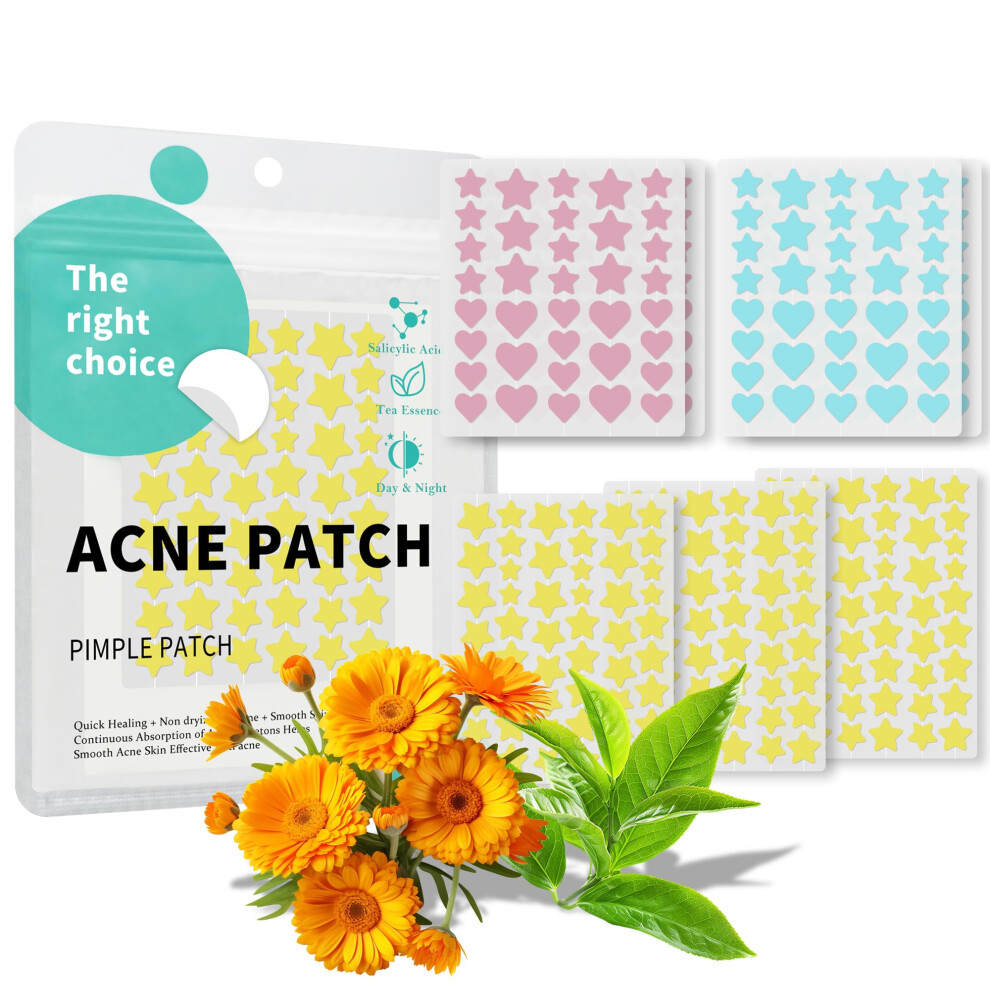 Acne Pimple Patches 297 Count Hydrocolloid with Salicylic Acid and Tea Tree Oil for Face