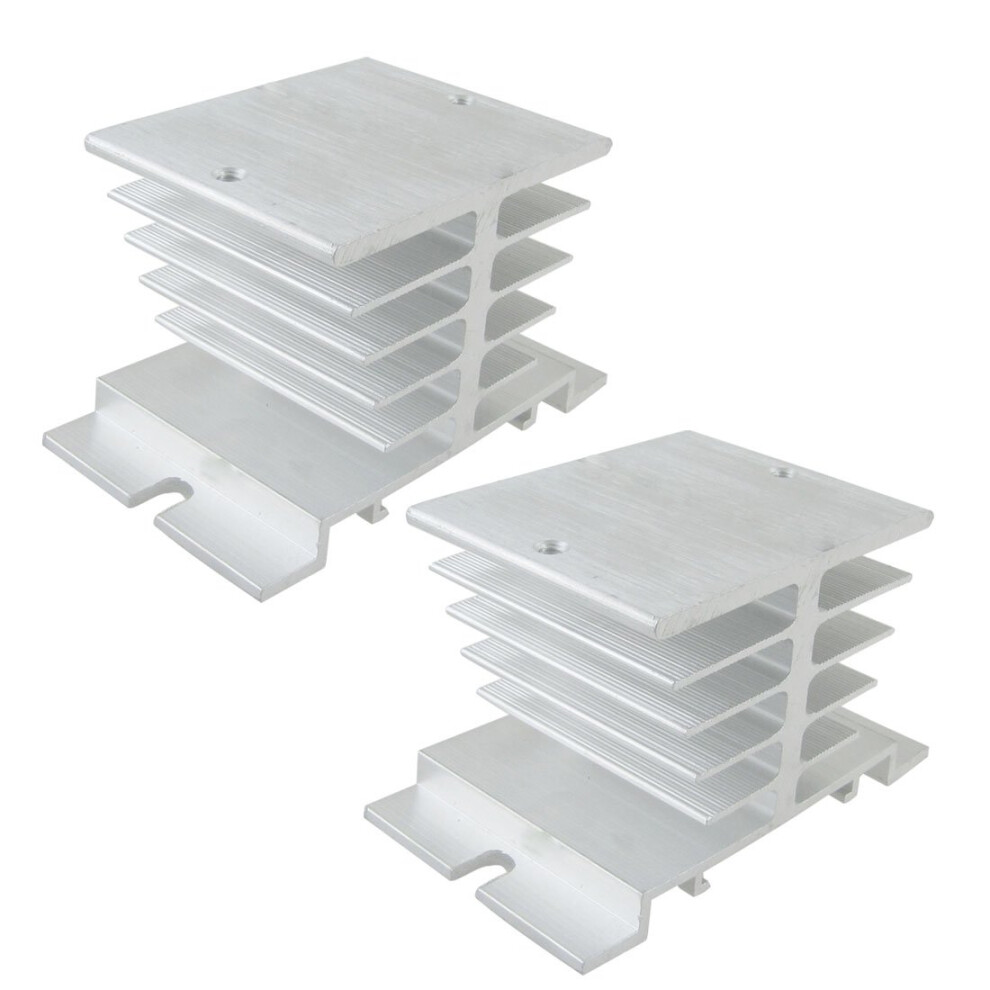 2 Pcs Single Phase Solid State Relay Aluminum Heat Sink For Enhanced Cooling And Heat Dissipation 9070919992827