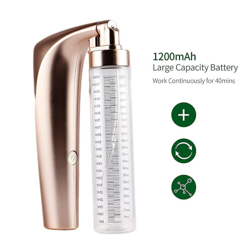 Facial Steamer with Deep Hydration, USB Rechargeable Dual Spray Modes, 105ML Capacity, Gold 2