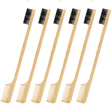 Beard Brush and Comb Set with Mustache Comb, 2in1 Bamboo Handle Grooming Tool for Men