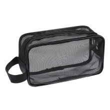 Quick Dry Mesh Shower Caddy with Dual Handles for Gym, Travel, Dorm, Bathroom Organizer Black 5x9