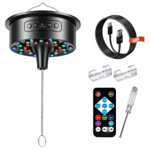 Disco Ball Motor with Remote and RGB LEDs, Adjustable Speed Spinner for DJ Party Wedding Camping