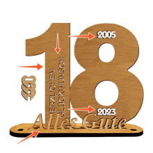 Wooden Birthday Card for 18th Birthday with Custom Engraving and EcoFriendly Keepsake