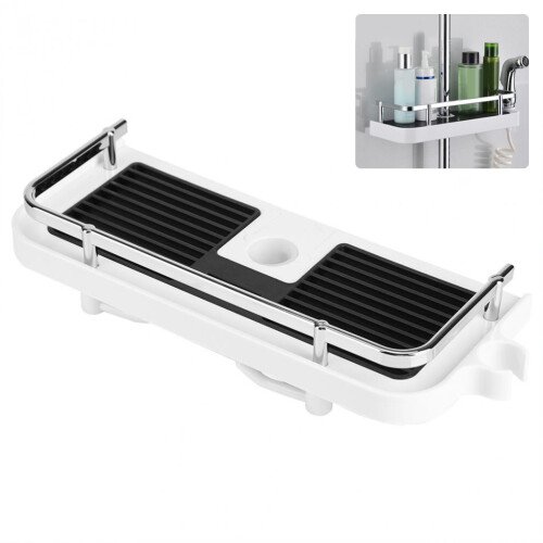 Étagère de rangement pour douche, adjustable, 15,0 po, finition chromée 1