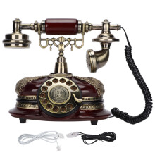 Kablet vintage telefon antik drejeskive håndsæt europæisk retro dekorativ fastnet unik oplevelse blank overflade høj kvalitet harpiks hus med