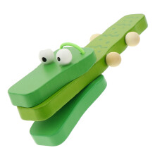 Wooden Musical Instrument Toy for Kids, Pleasant Clapping Sound Castanets with Long Handle, Designed for Early Education Musical Play and Rhythm