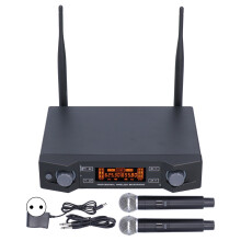 Auto Scan Enabled Wireless Microphones System Long Range Dual UHF Metal Cordless Mic Set With Unidirectional Cardioid Polar Pattern And Superior