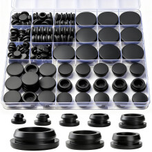 125Piece Assorted Rubber Hole Plugs Set with SnapFit Design for Furniture and Automotive