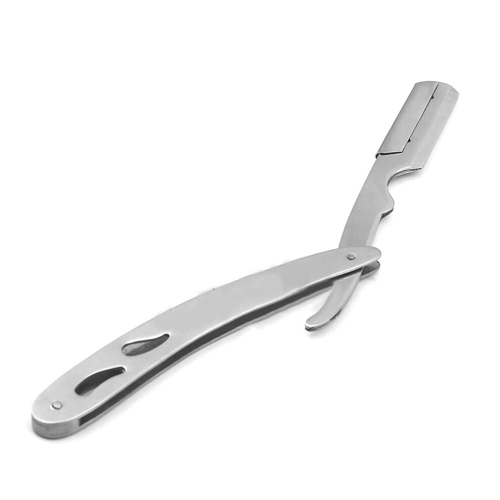 Stainless Steel Straight Razor Folding Barber Shaving Tool with Ergonomic Grip and RustResistant Blade