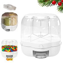 Snack Dispenser with 360 Degree Rotation, Six Compartments, Large Capacity Kitchen Counter Organizer