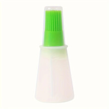 Silicone Basting Brush Set with Squeeze Bottle, Heat Resistant BBQ Oil Brushes for Cooking (Green)