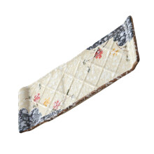 Japanese Sushi Plate 10 Inch Ceramic Rectangular Snowflake Glaze Dish for Home and Restaurant