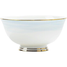 Ceramic Soup Bowls Set Blue Dinnerware Microwave Dishwasher Safe Scratch Resistant 8in 6in