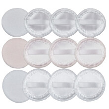 12 Pcs Makeup Powder Puff Set – Soft Cotton Round Applicator Pads for Loose and Pressed Powder, MultiColor Foundation Sponges