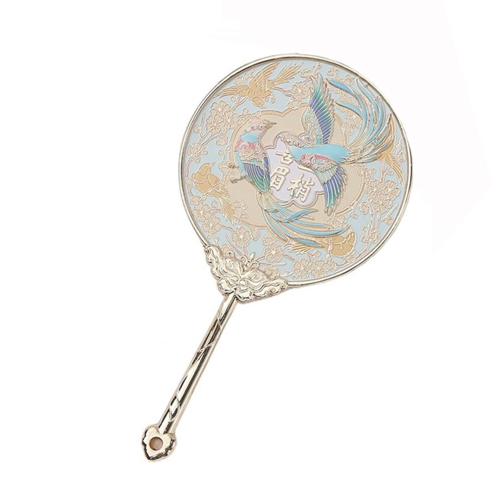 Vintage Handheld Mirror with Elegant Butterfly Flower Design, Metal Textured Compact Makeup Mirror