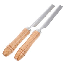 2Pcs Pig Hair Removal Tool Stainless Steel Scraping Knife with Ergonomic Wood Handle for Kitchen Use