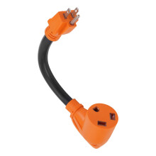 RV Power Adapter TT30R to 15A Heavy Duty 10AWG Cord with Copper Wiring for Camper Trailer