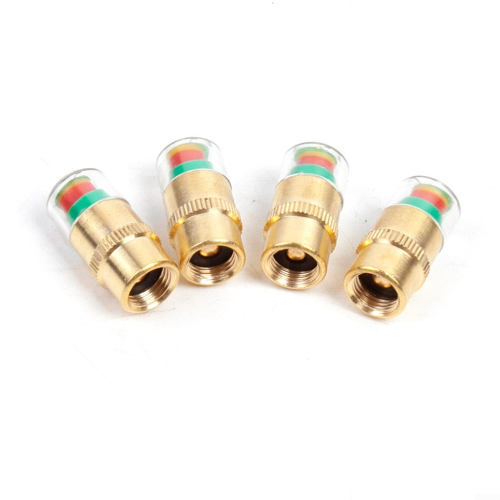 Tire Pressure Monitoring Valve Stem With 3Color Indicator Caps, Stainless Steel And Copper Set 9044945417081