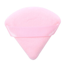 Triangle Makeup Sponge for Contouring, Soft Velour Powder Puff for Loose Powder, Pink 1pc
