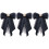 3Stk Vorgebundene Perlen Schleife Brosche Damen Accessoire 4