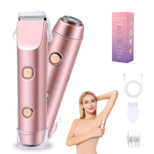 Women's Electric Shaver and Bikini Trimmer, DualEffect Blades, IPX7 Waterproof, Wet Dry, USB Rechargeable