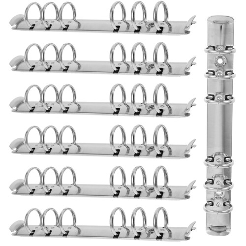 28Pièces Inserts Anneaux Métal Argent 6 Trous A6 Usage 1