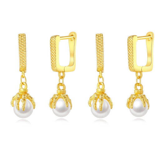 2Paires Boucles Dorées Unisexes Pour Soirée Et Cadeau 1
